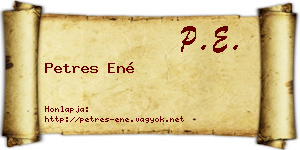 Petres Ené névjegykártya